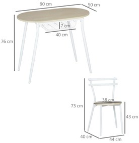 Set de masa cu scaune HOMCO , masa din MDF, masa de bucatarie | Aosom RO