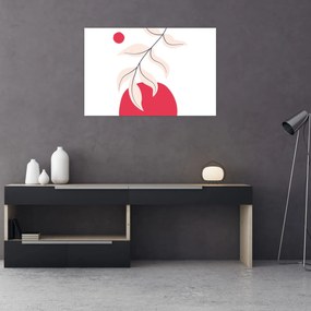 Tablou - Abstracție florală roz N⁰2 (90x60 cm)