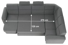 colţar în formă de U, material gri, stânga, BORN U