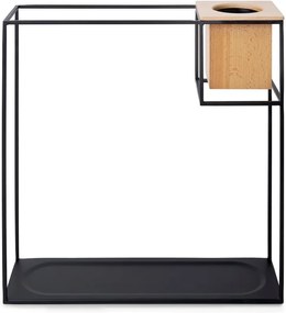 Raft de perete din metal cu ghiveci pentru flori Umbra Cubist, 38 x 38 cm, negru