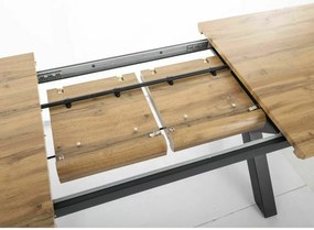 Masa extensibila Umberto II stejar artizan/negru L160-24xl90 cm
