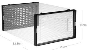 Organizator pentru pantofi MARI, 18 compartimente, negru/transparent SongmicsHome