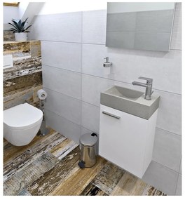 Chiuvetă mică pentru WC gri deschis din beton 40x22 cm Crest – Sapho
