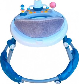 Premergator reglabil in 6 trepte de inaltime NOVOKIDS™ Little Kitty, Cu melodii, Pliabil, Max 20 kg, Roti silentioase, Model Pisicuta, Verde Turquoise