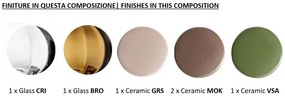 Lustra cu 6 pendule design italian realizat manual din ceramica si sticla AFOXÉ Mix