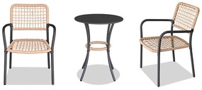 Set mobilier de grădină Abril (natural + antracit) (pentru 2 persoane). 1121234