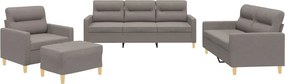 vidaXL Set de canapea cu perne, 4 piese, gri taupe, material textil