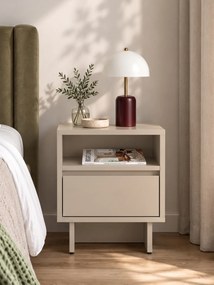 Noptieră Zolia 40 cm cu sertar pe plintă - cașmir