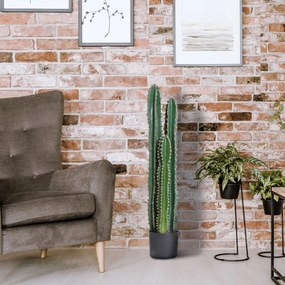 Outsunny Cactus artificial, realist, plantă artificială mare, dim. Ø 17 x 98H cm, verde | Aosom Romania