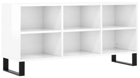 vidaXL Comodă TV, alb extralucios, 103,5x30x50 cm, lemn compozit