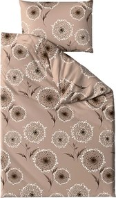 Set 2 buc lenjerie cocolino PAMPELINO maro deschis + cearsaf Cocolino microplus cu elastic SOFT 180x200 cm alb, pat dublu