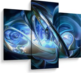 Tabloul fractalilor în albastru (90x60 cm)
