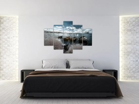 Tablou - Bărci de lemn pe lac (150x105 cm)