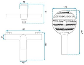 REA-B2707 - Set pentru cadă AVALON, finisaj auriu periat