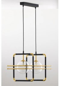 Lustră pe cablu Jupiter 2029 FIORI 2xG9/10W/230V negru/auriu/transparent