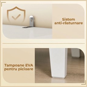 HOMCOM Dulap De Baie Slim Cu 2 Uși, Rafturi Reglabile, MDF, Metal, 60x30x170 cm, Alb | Aosom Romania