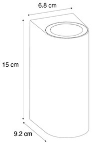 Aplică modernă de perete pentru exterior din plastic alb ovală cu 2 lumini - Baleno