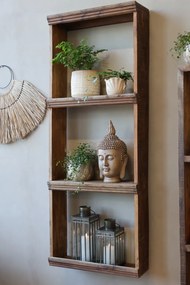 Etajeră cu 3 compartimente, din lemn reciclat, Grimaud