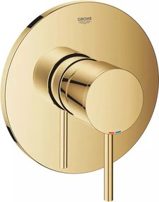 Baterie dus incastrata Grohe Atrio auriu lucios Cool Sunrise fara corp ingropat