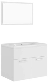 3070865 vidaXL Set mobilier de baie, alb, lemn prelucrat