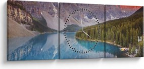 Tablou - Peisaj montan din Canada (cu ceas) (90x30 cm)