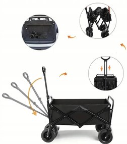 Cărucior de transport pliabil - premium 150 L Portocalie