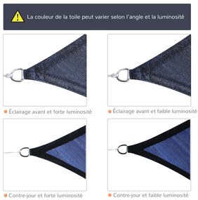 Outsunny Cort de umbra rectangular 6 x 4 m polietilena cu densitate mare Protectie UV Cu geanta de depozitare - Culoare albastru | Aosom Romania