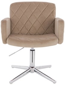 HR802CROSS Scaun Latte din Catifea cu Bază Cromata