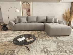 Colțar extensibil dumonde cu ladă de depozitare si sezut confortabil din spuma high-density, Berlin XL Enjoy Grey 350x185 cm II