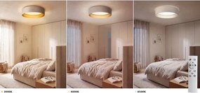 Brilagi-LED Corp de iluminat LED reglabil VELVET SM. VARI 36W/230V 3000-6500K Ø55 cm crem/aur + telecomandă
