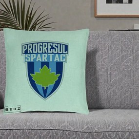 Perna Personalizata Progresul Spartac Fotbal, 40x40 cm, Verde Menta, Husa Detasabila, Perna Inclusa, BEKZ®