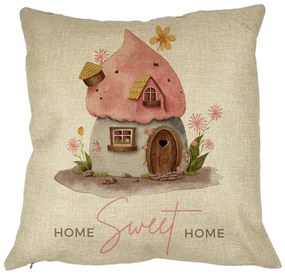 Perna Decorativa, Home Sweet Home, 40x40 cm, Husa Detasabila, Burduf