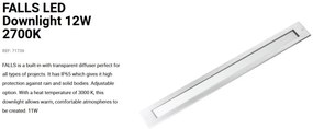 Corp de iluminat LED de exterior incastrabil pavaj IP65 FALLS 12W 2700K