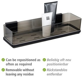 Raft pentru baie negru autoadeziv din plastic Quadro – Wenko