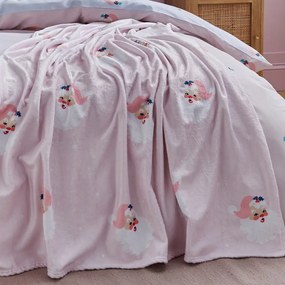Pătură roz-deschis din micropluș/cocolino 130x170 cm cu model de Crăciun Vintage Christmas Santa – Catherine Lansfield