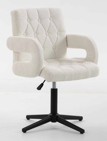 HR8404KW Scaun Crem Boucle cu Bază Aurie