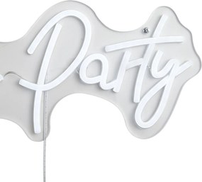 Lampă de perete neon albă cu LED inclus - Let's Party