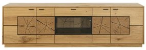 Comoda Tv Urbano Oak Cu 4 Usi Si 1 Sertar, Stejar Rustic Si Negru, 230 Cm