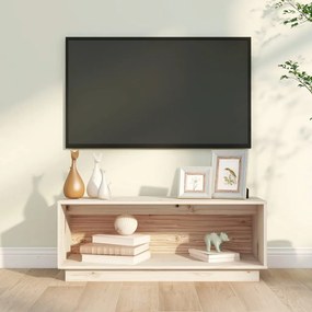 Comoda TV, 90x35x35 cm, lemn masiv de pin 1, Maro