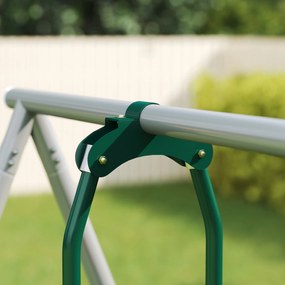 AIYAPLAY Cadru de leagăn 5 in 1 cu tobogan reglabil pe înălțime Cadru cu leagăn tip cuib 382x196 x203 cm Multicolor | Aosom Romania