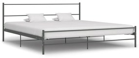 Cadru de pat, gri, 180 x 200 cm, metal Gri, 180 x 200 cm