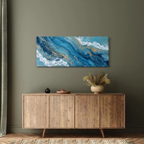 Tablou - Marmură bleu cu aur II. (120x50 cm)