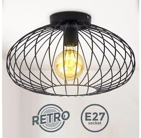 Lustră aplicată RETRO 1xE27/40W/230V neagră B.K. Licht 1398