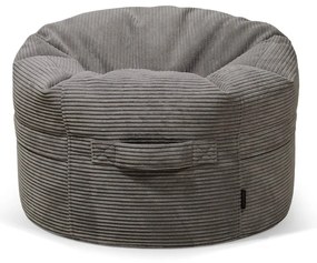 Fotoliu puf pentru copii maro cu tapițerie din catifea reiată Roll 80 – SLOWDOWN