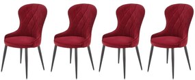 Set 4 scaune K366 velvet bordo