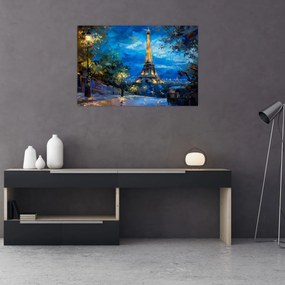 Tablou - Pictură în ulei a Turnului Eiffel (90x60 cm)