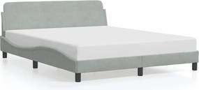 vidaXL Cadru de pat, Dover, gri deschis, 160x200 cm, catifea