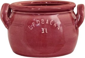 Ghiveci din ceramică glazurată manual 1L burgundy jos, „Brobacka"