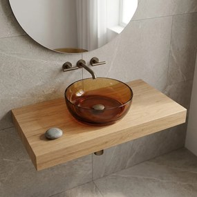 Lavoar pe blat Rune Mond rotund 40 cm rasina transparenta maro-cupru