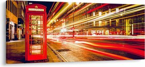 Tablou - căsuța telefonică roșie (120x50 cm)